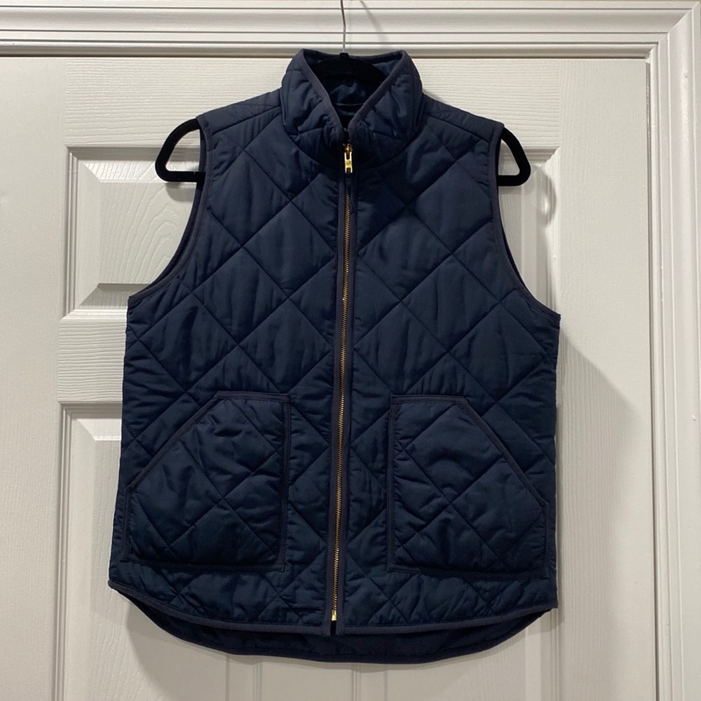 J Crew Navy Quilted Puffer Vest
